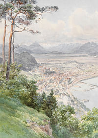 Udsigt over Bregenz og Bodensee-søen af ​​Edward Theodore Compton-3