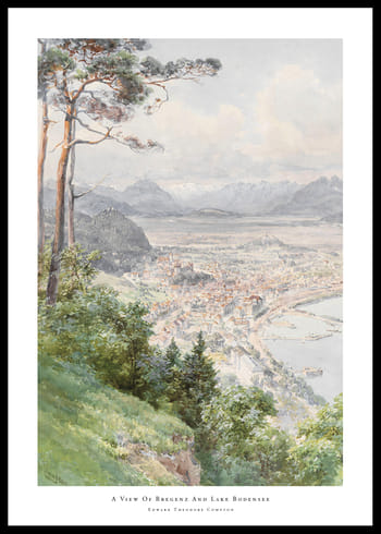 Poster A View Of Bregenz And Lake Bodensee By Edward Theodore Compton
