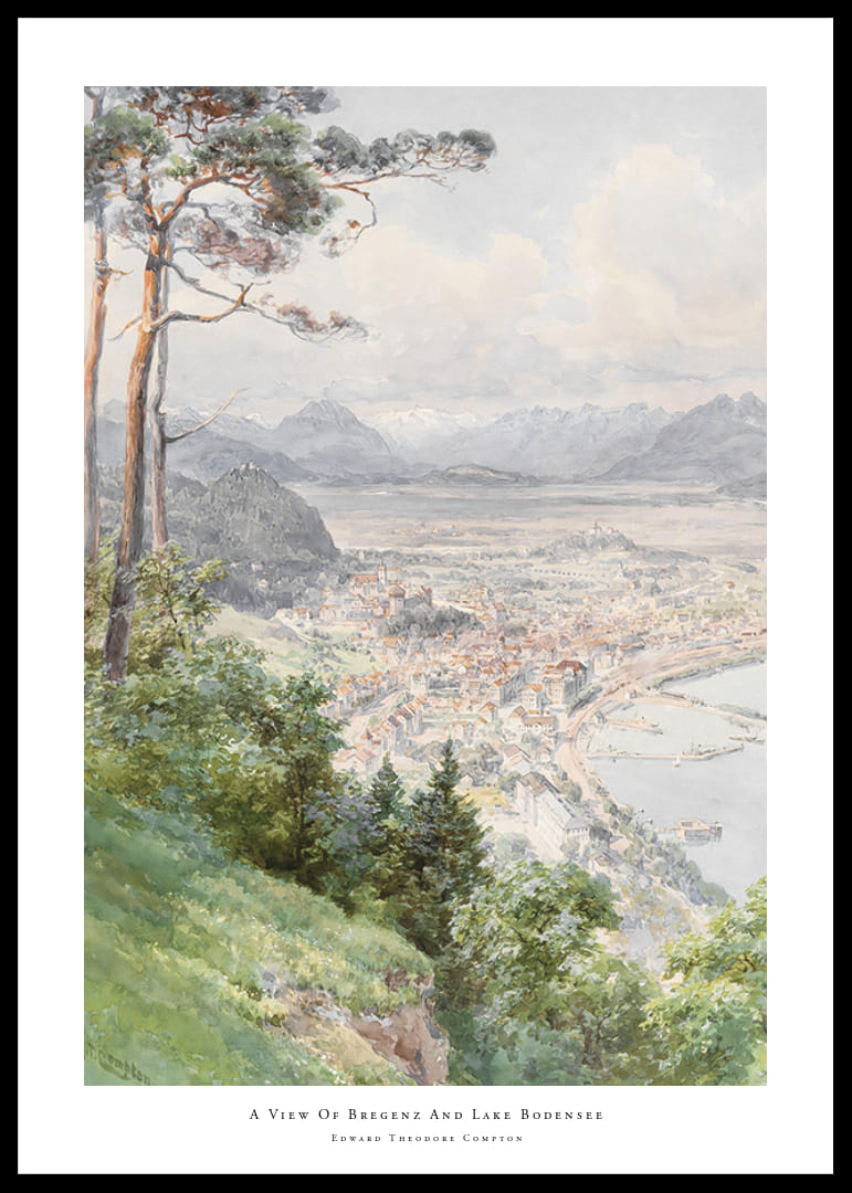 A View Of Bregenz And Lake Bodensee By Edward Theodore Compton-12