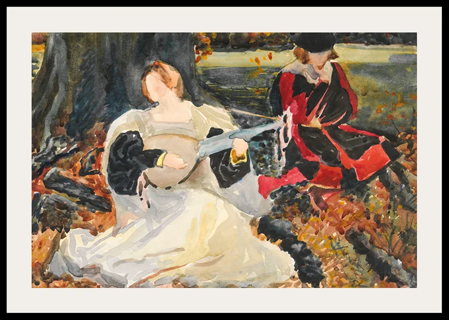 Studies For Fair Is My Love By Edwin Austin Abbey-12