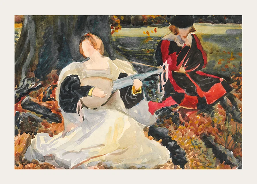 Studies For Fair Is My Love By Edwin Austin Abbey-12