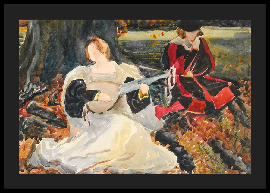 Studies For Fair Is My Love By Edwin Austin Abbey-12