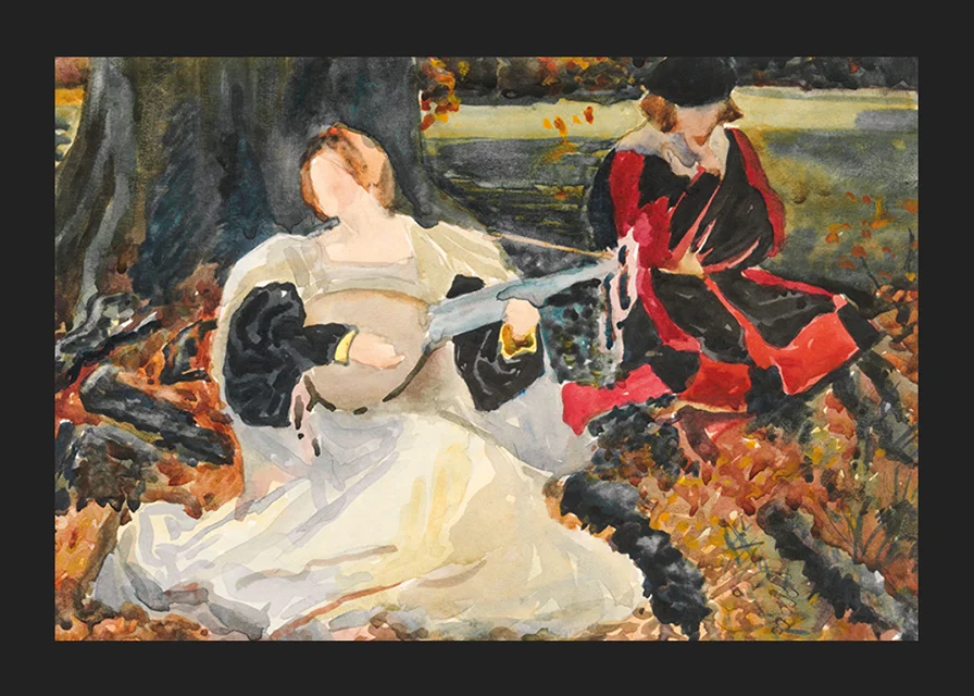 Studies For Fair Is My Love By Edwin Austin Abbey-12