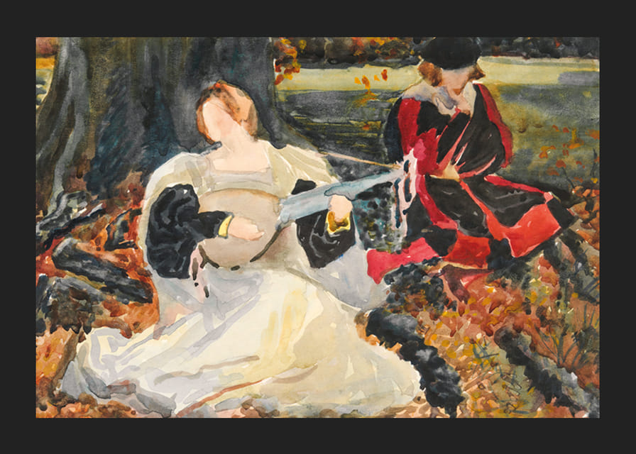 Studier for Fair Is My Love av Edwin Austin Abbey-12