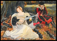 Studies voor Fair Is My Love door Edwin Austin Abbey-2