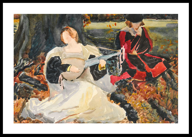 Studies voor Fair Is My Love door Edwin Austin Abbey-12