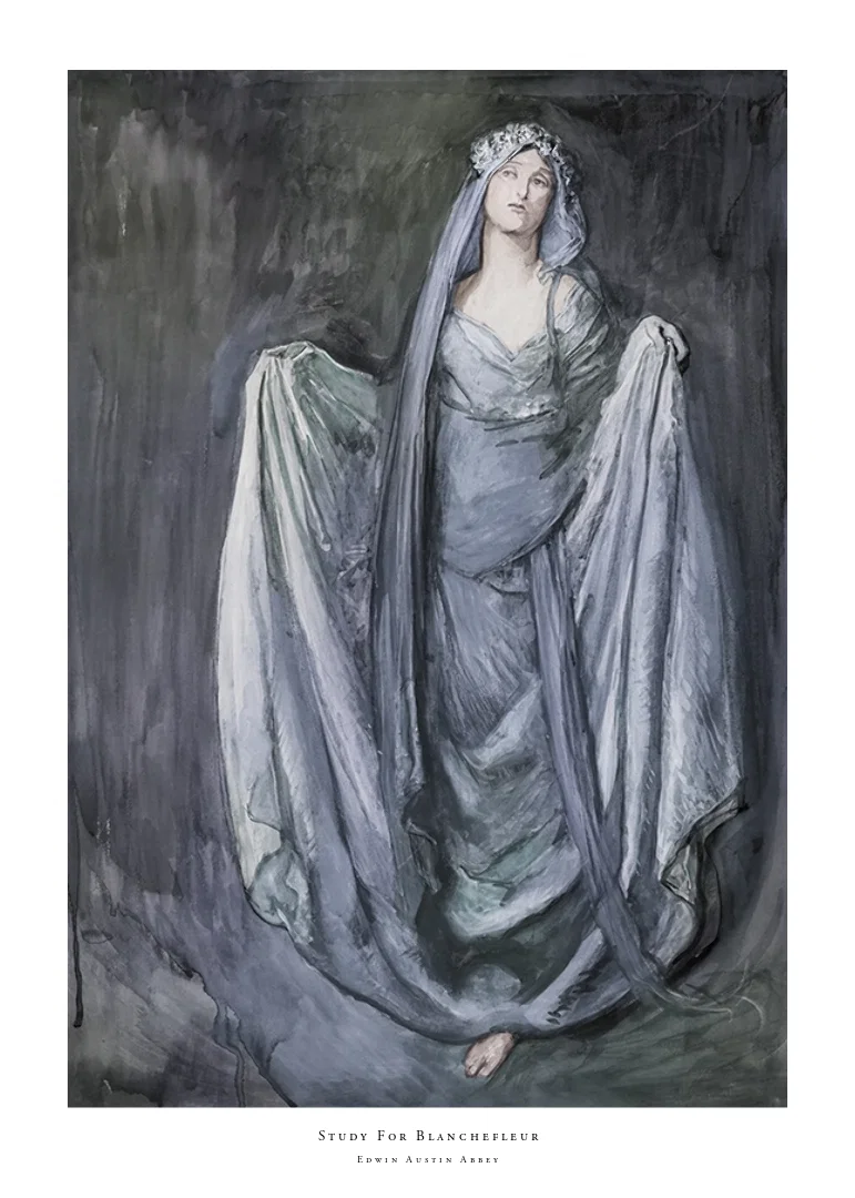 Study For Blanchefleur By Edwin Austin Abbey-12