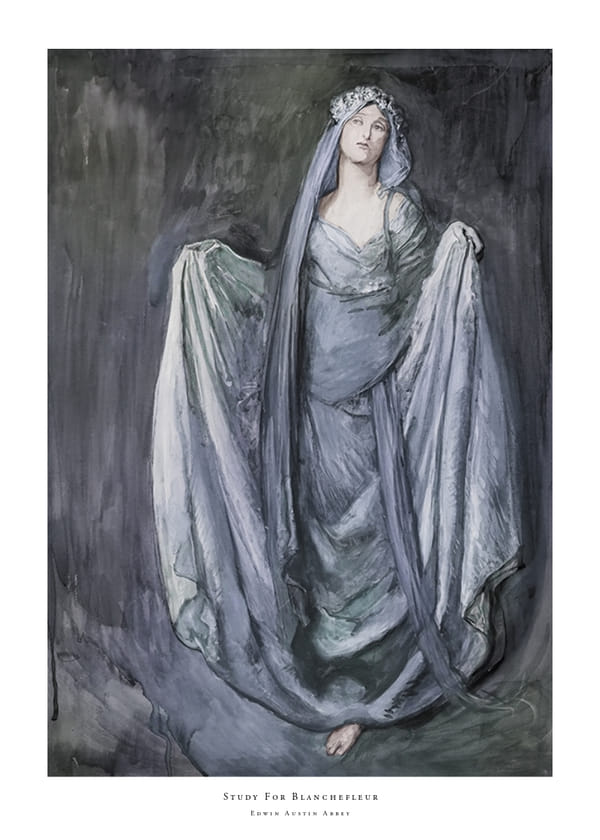 Plakatas Study For Blanchefleur By Edwin Austin Abbey