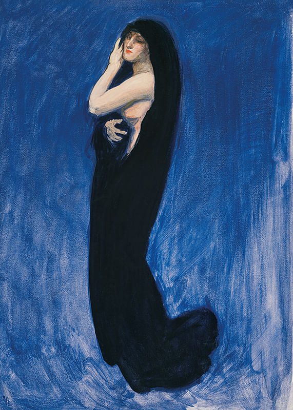 Undersøgelse for Figure Of 4 Am In The Hours af Edwin Austin Abbey-12