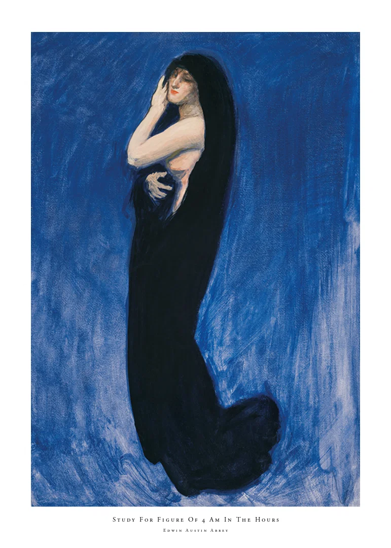 Study For Figure Of 4 Am In The Hours By Edwin Austin Abbey-12