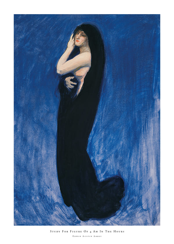 Plakatas Study For Figure Of 4 Am In The Hours By Edwin Austin Abbey