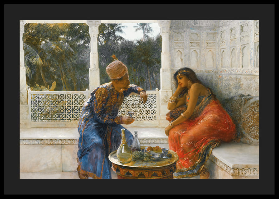 Figurák egy belső térben pálmakerttel túl – Edwin Lord Weeks-12