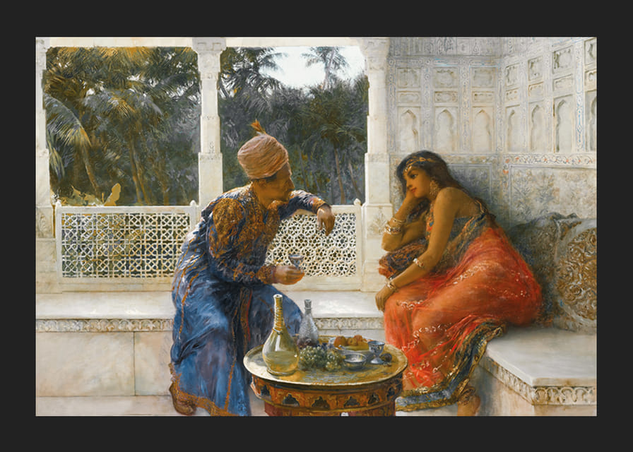 Figurák egy belső térben pálmakerttel túl – Edwin Lord Weeks-12