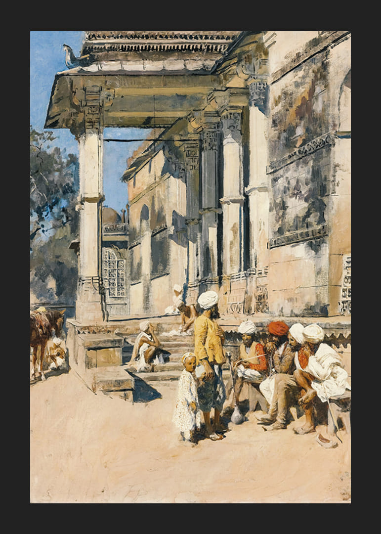 Portique d'une mosquée, Ahmedabad par Edwin Lord Week-12