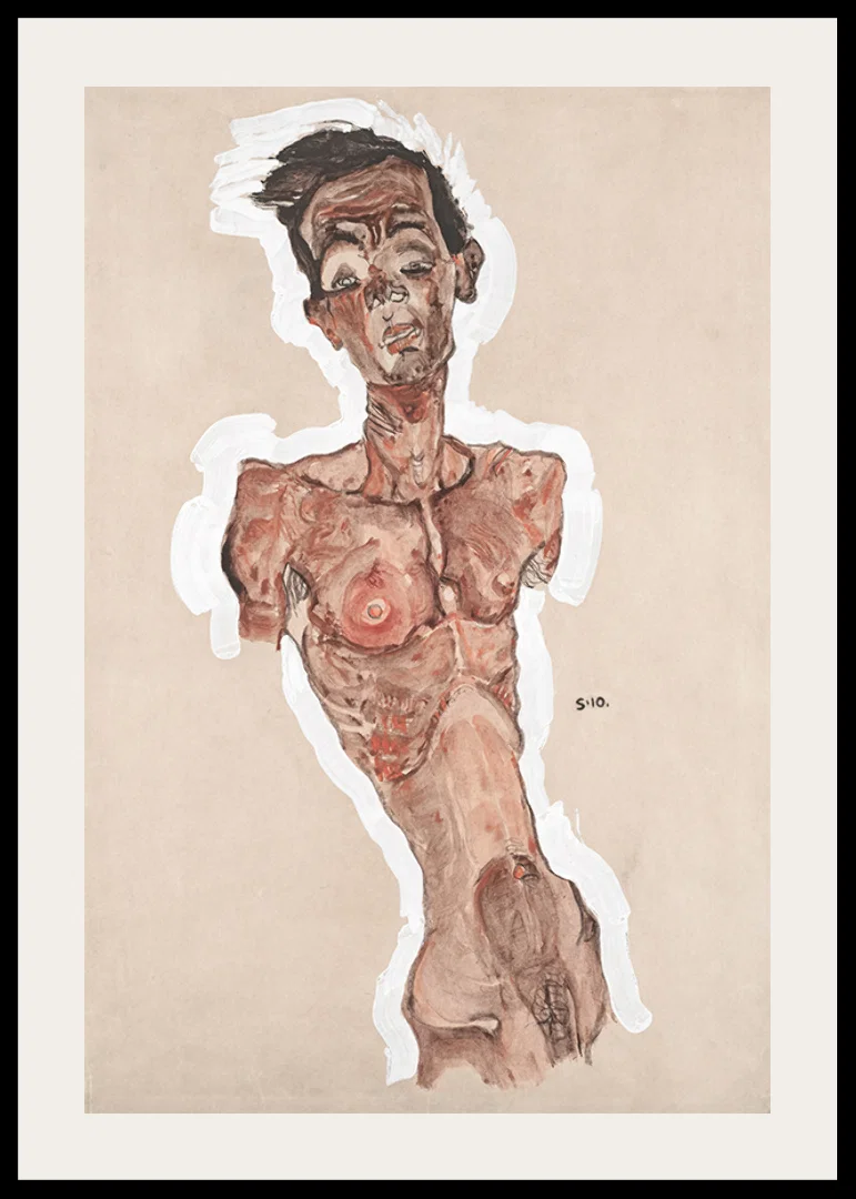 Nude Self-Portrait By Egon Schiele-12