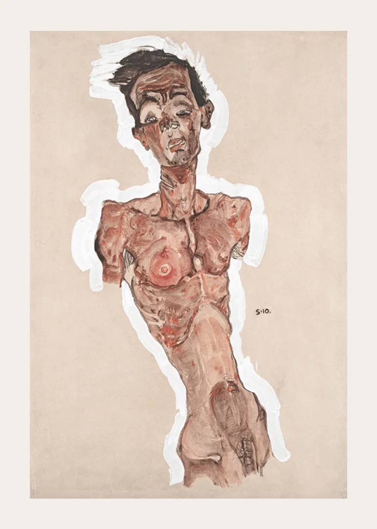 Nude Self-Portrait By Egon Schiele-12