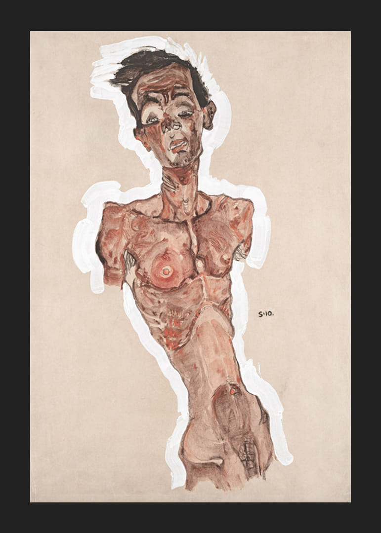 Egono Schiele nuogas autoportretas-12