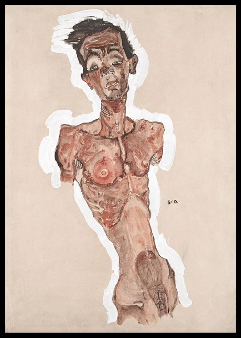Nude Self-Portrait By Egon Schiele-12