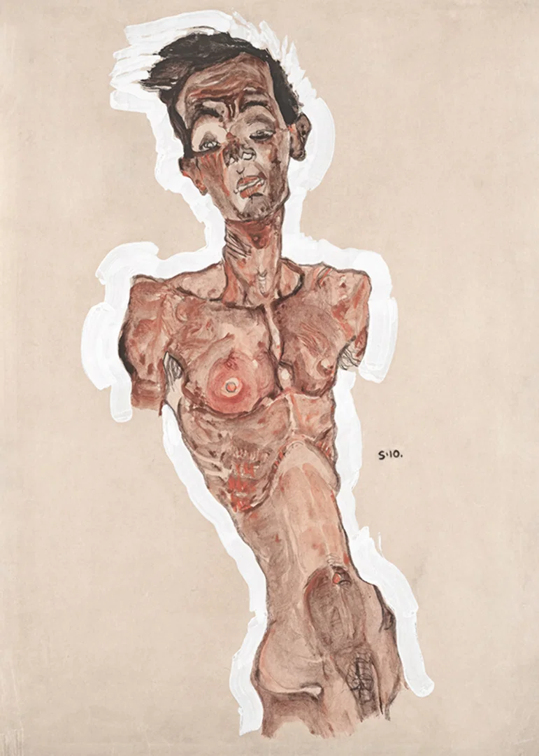 Nude Self-Portrait By Egon Schiele-12