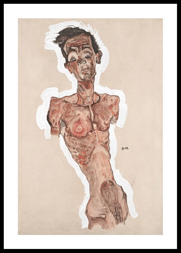 Nude Self-Portrait By Egon Schiele-12