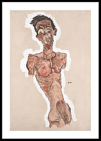 Nude Self-Portrait By Egon Schiele-0
