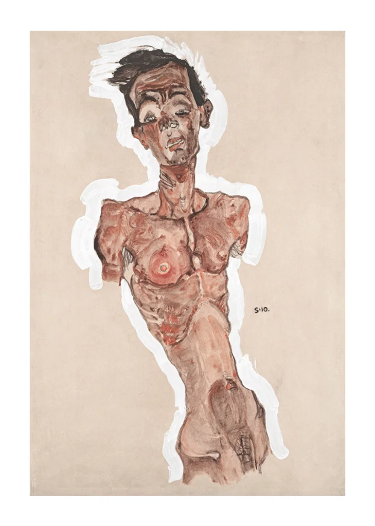 Nude Self-Portrait By Egon Schiele-12