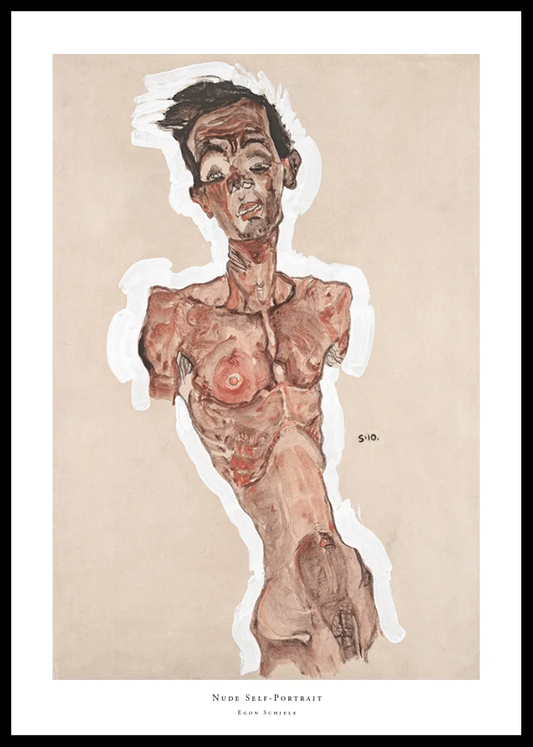 Nude Self-Portrait By Egon Schiele-12