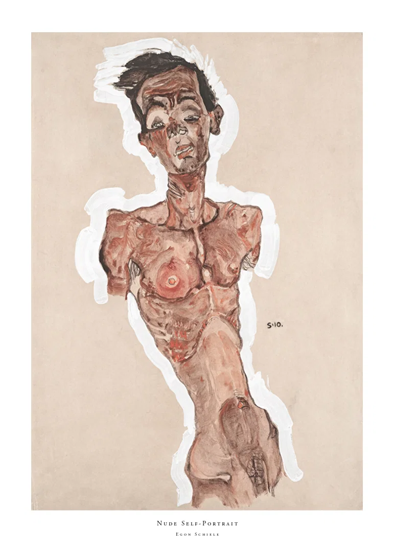 Nude Self-Portrait By Egon Schiele-12