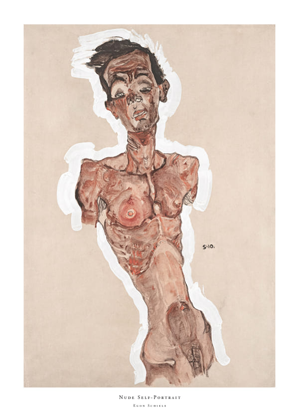 Plakatas Nude Self-Portrait By Egon Schiele