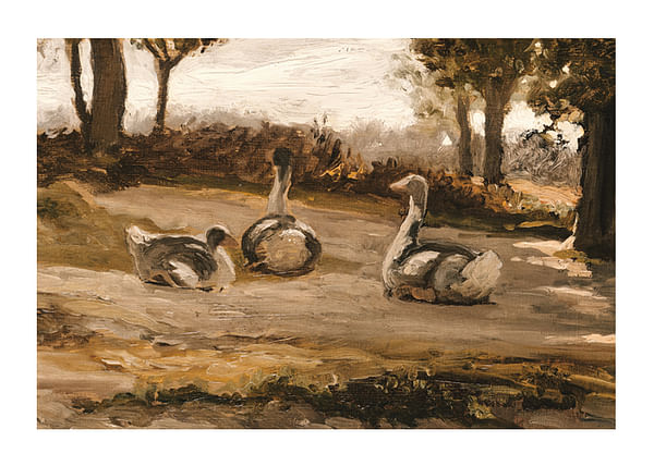 Plagát Geese By Elihu Vedder
