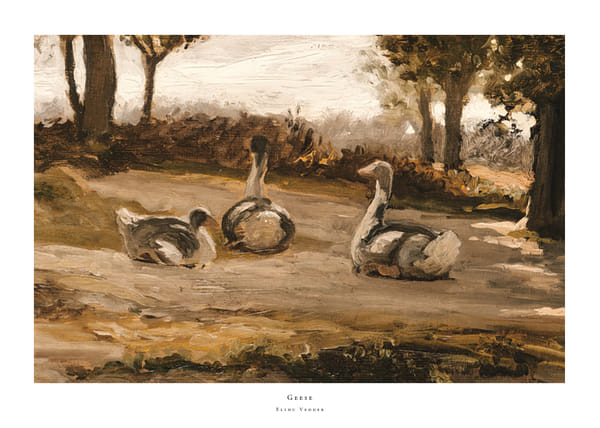 Plakatas Geese By Elihu Vedder