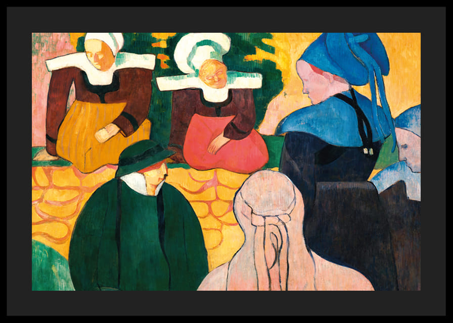 Bretonske kvinner ved en vegg av Emile Bernard-12