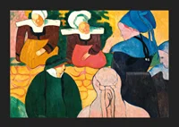 Breton Women At A Wall By Emile Bernard-7