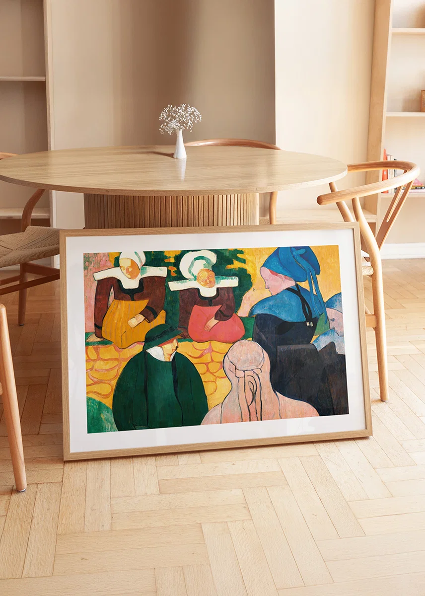 Breton Women At A Wall By Emile Bernard-12
