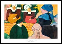 Breton Women At A Wall By Emile Bernard-0