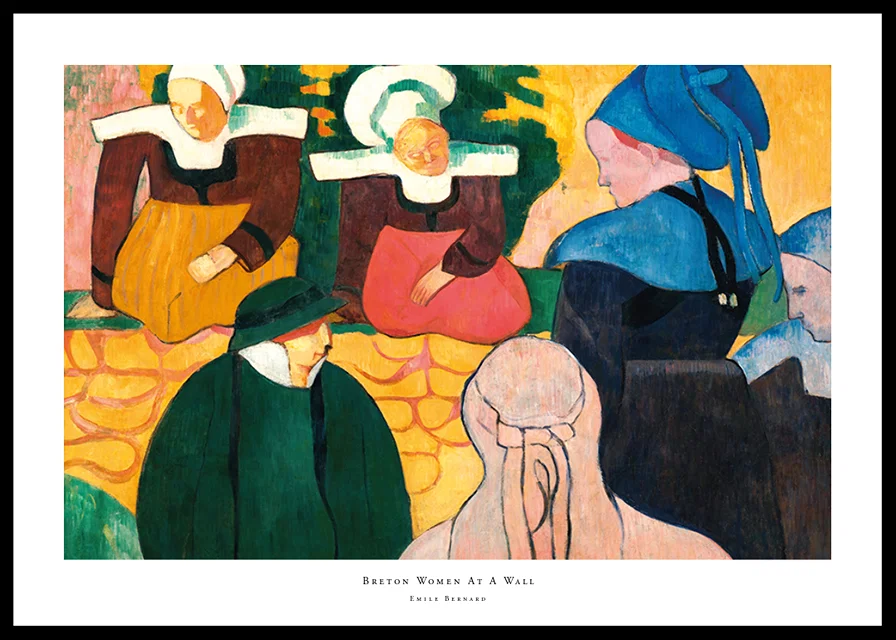 Breton Women At A Wall By Emile Bernard-12