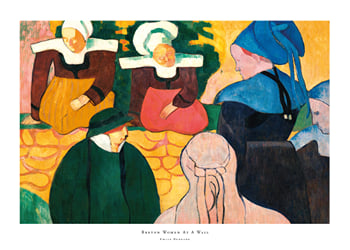 Plakatas Breton Women At A Wall By Emile Bernard