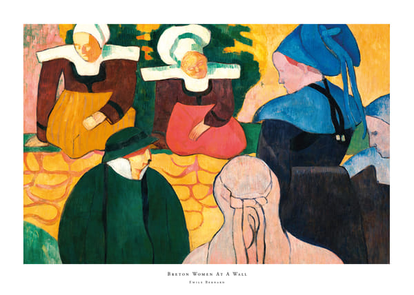 Plakatas Breton Women At A Wall By Emile Bernard
