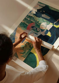 Bretonske kvinner med paraplyer av Emile Bernard-4