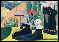 Bretonske kvinner med paraplyer av Emile Bernard-2