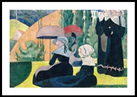 Breton Women With Umbrellas By Emile Bernard-2