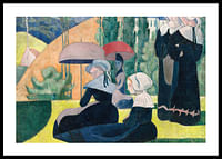 Bretonske kvinner med paraplyer av Emile Bernard-0