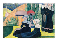 Bretonske kvinner med paraplyer av Emile Bernard-1