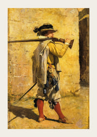 A Sentinel, Time Of Louis XIII av Ernest Meissonier-5