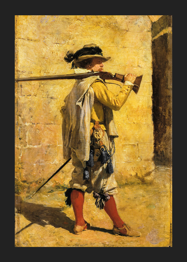 A Sentinel, Time Of Louis XIII av Ernest Meissonier-12