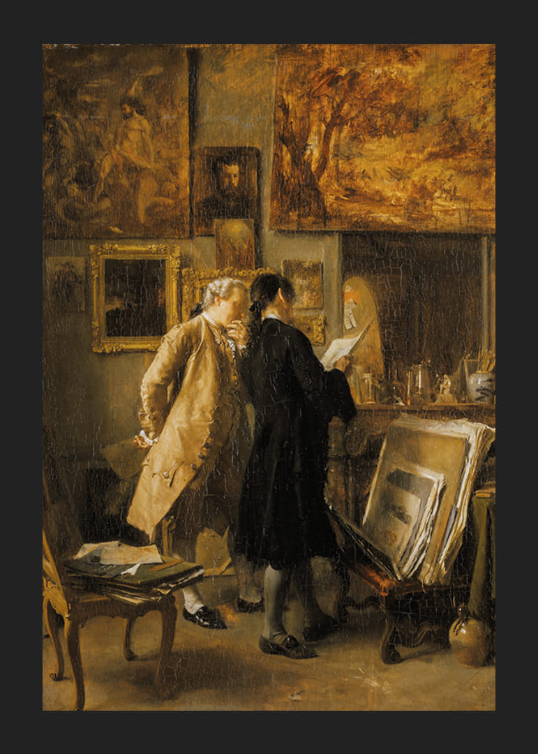 Umelec ukazuje svoje dielo Ernest Meissonier-12