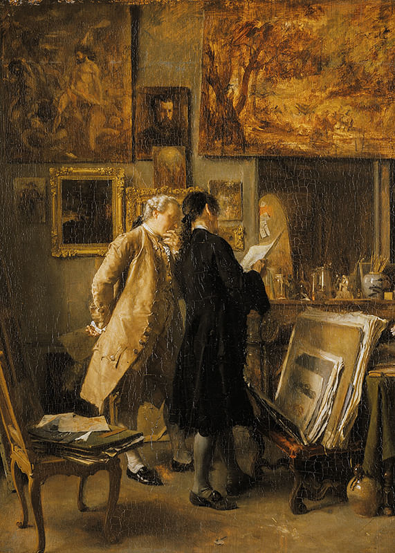 En kunstner, der viser sit arbejde af Ernest Meissonier-12