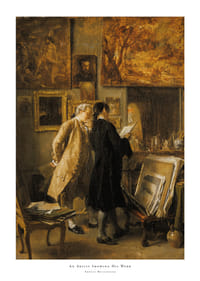 An Artist Showing His Work By Ernest Meissonier-1