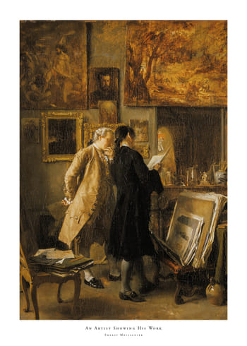 Poster An Artist Showing His Work By Ernest Meissonier
