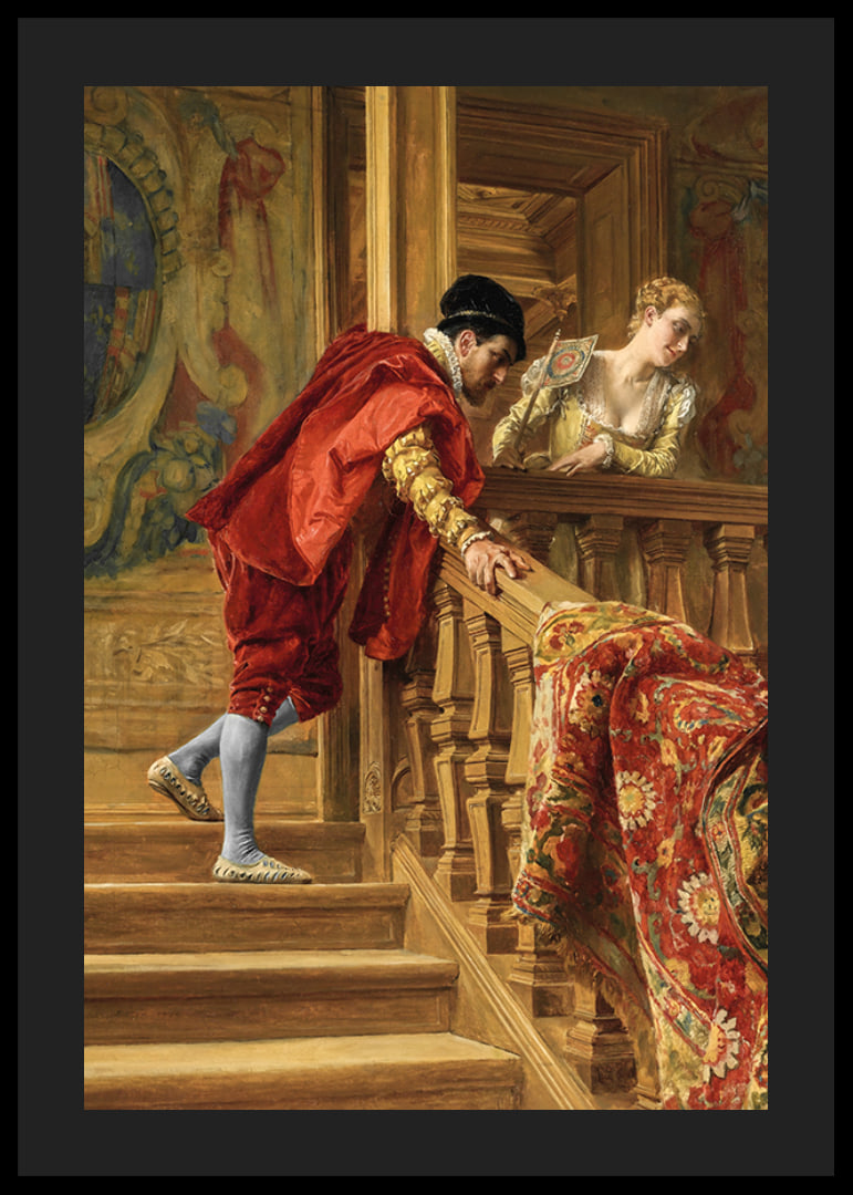 Auf der Treppe von Ernest Meissonier-12